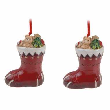 10x kerstornamenten kerstsok hanger 8 cm