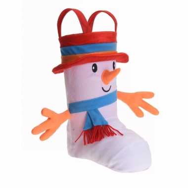 Cadeauzak/kerstsok schoen 3d sneeuwpop