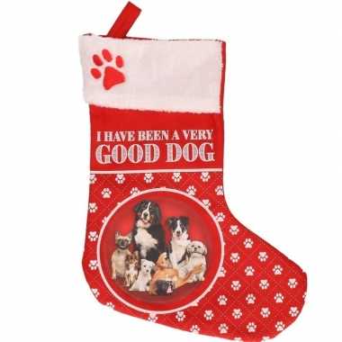Honden kerstsokken i have been a very good dog 37 cm