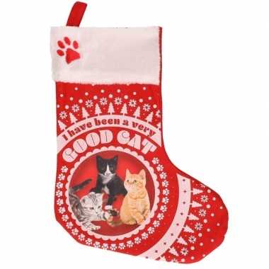 Katten/poezen kerstsokken i have been a very good cat